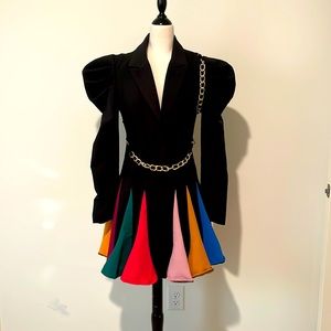 Multi colored black blazer dress!